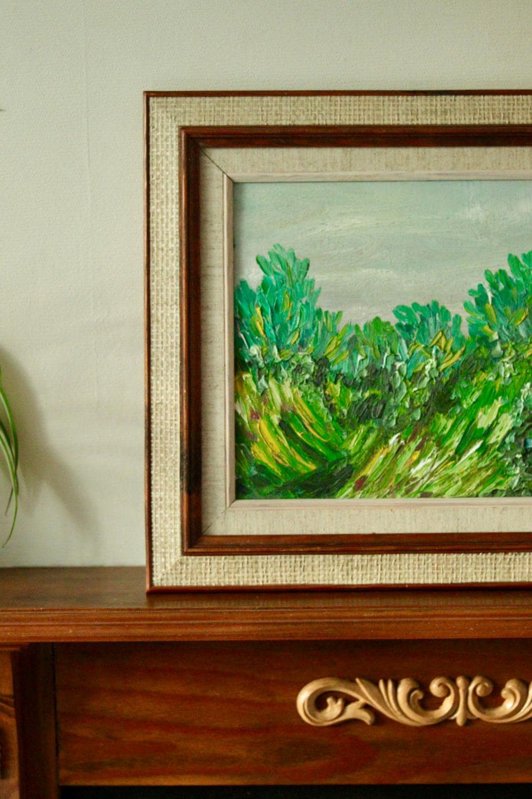 Mid-Century Original Oil on Canvas – “Vibrant Landscape”