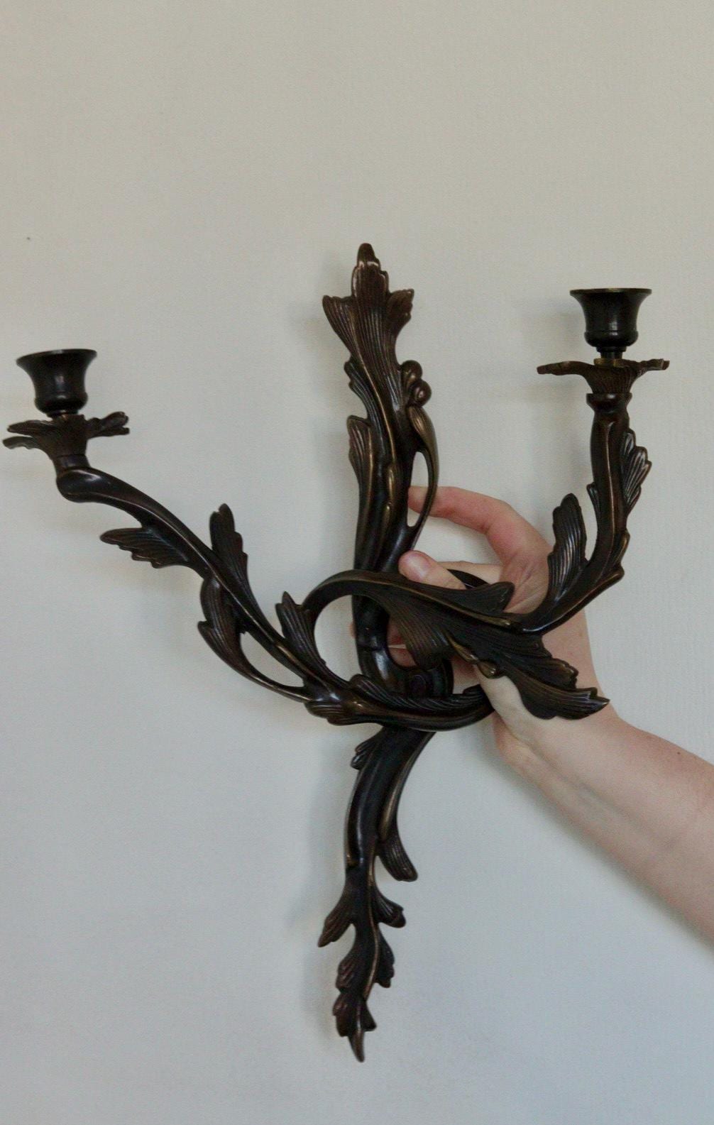 Pair of Vintage Brutalist Metal Sconces