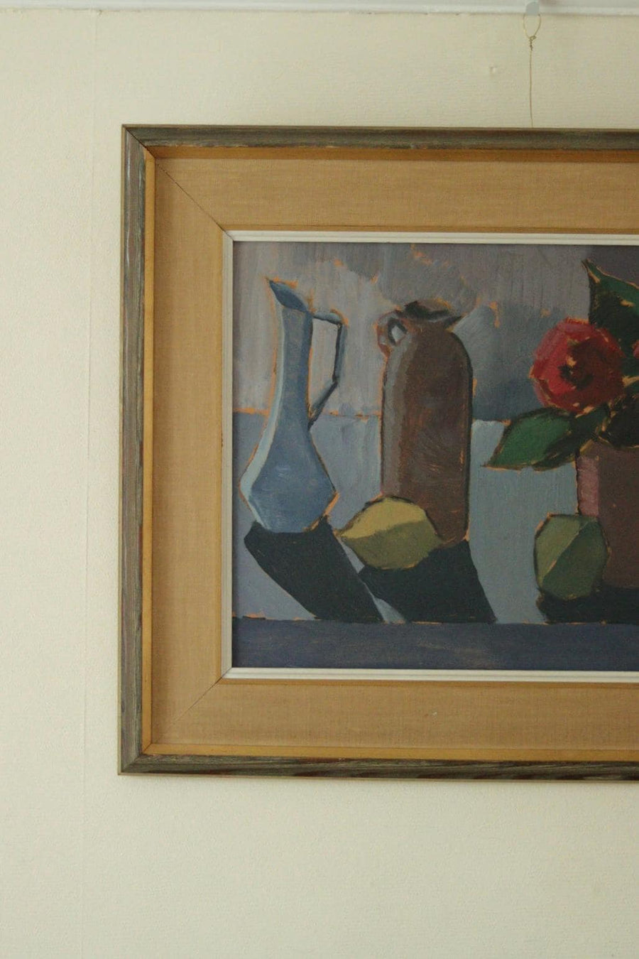 Mid-Century Original Swedish Oil on Panel Still Life with Pot Plant