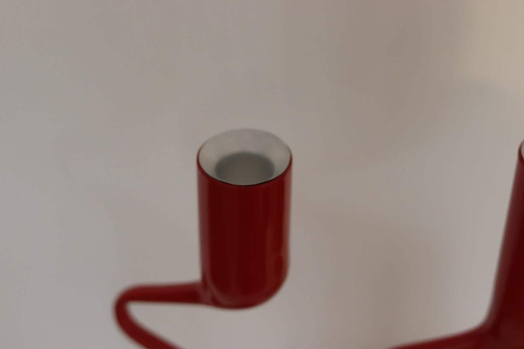 Pair of Vintage Red Metal Candleholders by Mikaela Dorfman for Menu Denmark