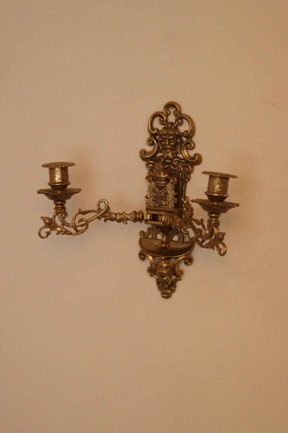 SINGLE Mid Century Swedish Brass Sconce