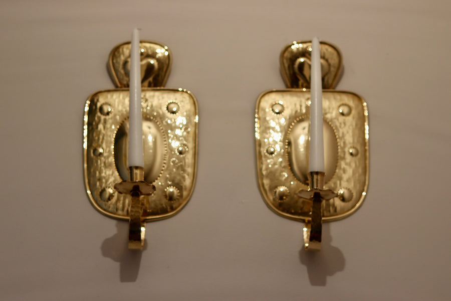 Pair of Mid-Century Swedish Brass Sconce