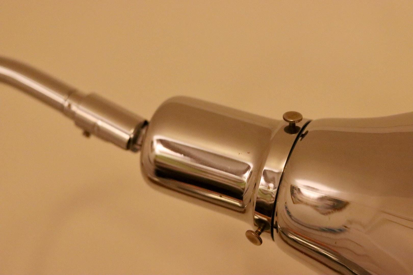 Danish 1960's Pair of Statement Trump Shape Lights in Chrome, designed by Börje Claes for Norlett Elit.