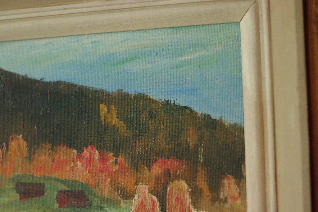Original Mid-Century Swedish Oil on Canvas Painting "Autumn Day Järvsö"
