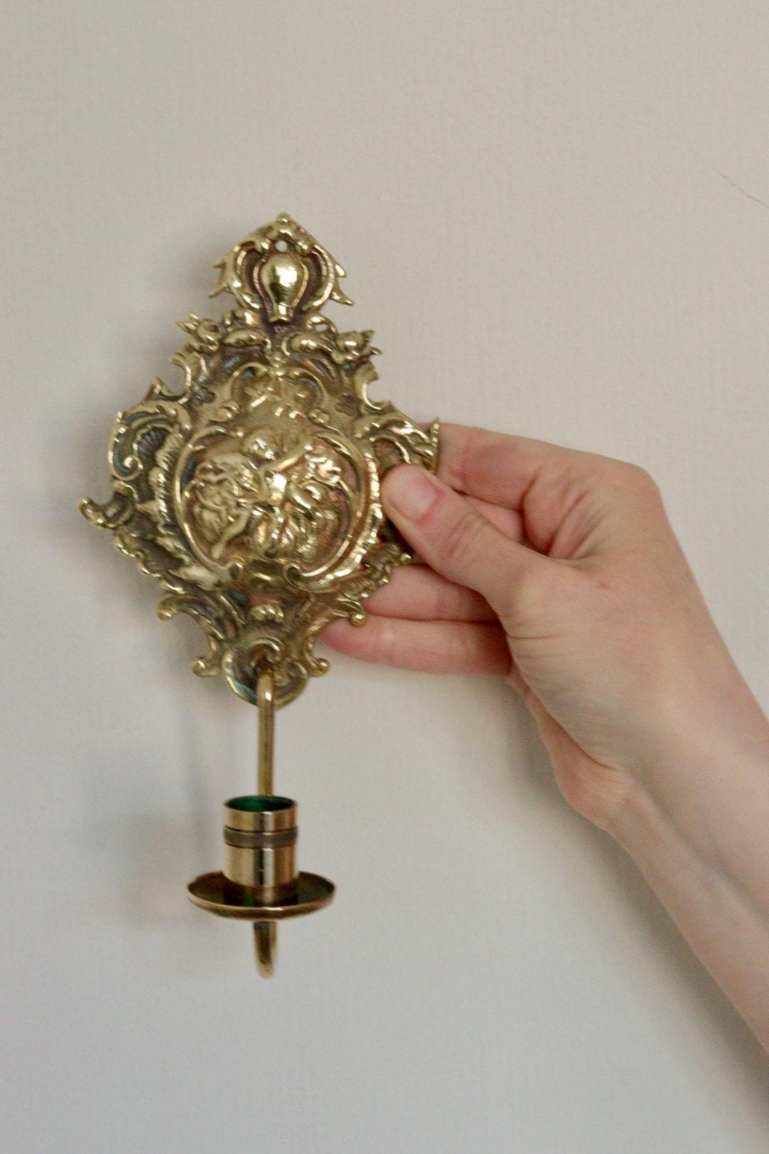 Pair of Mid-Century Brass Swedish Sconces by Arvika