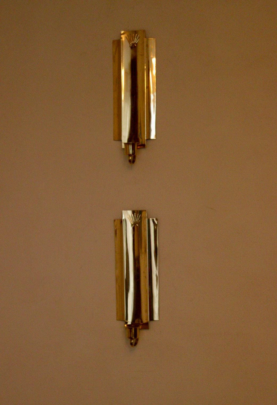 Pair Of Mid Century Swedish Brass Sconces
