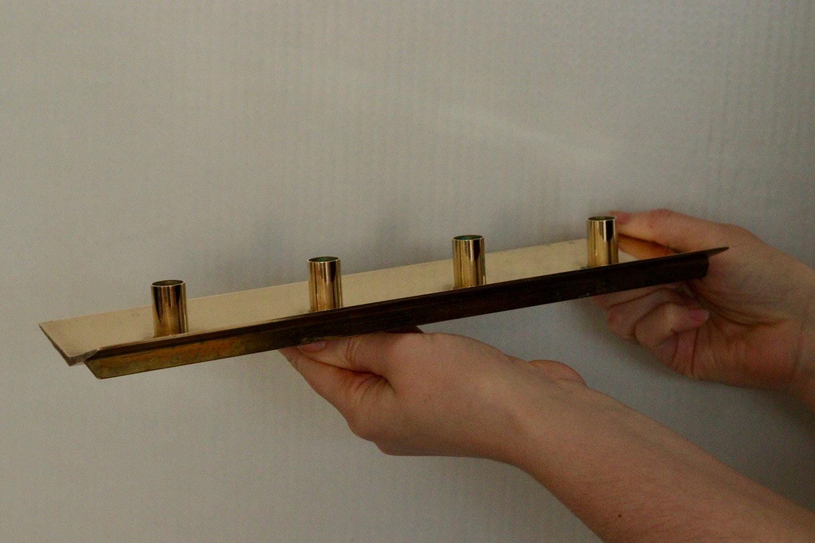 Mid-Century Swedish Brass Candelabra by Pierre Forsell for Skultuna