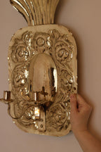 Large Mid-Century Swedish Brass Sconces