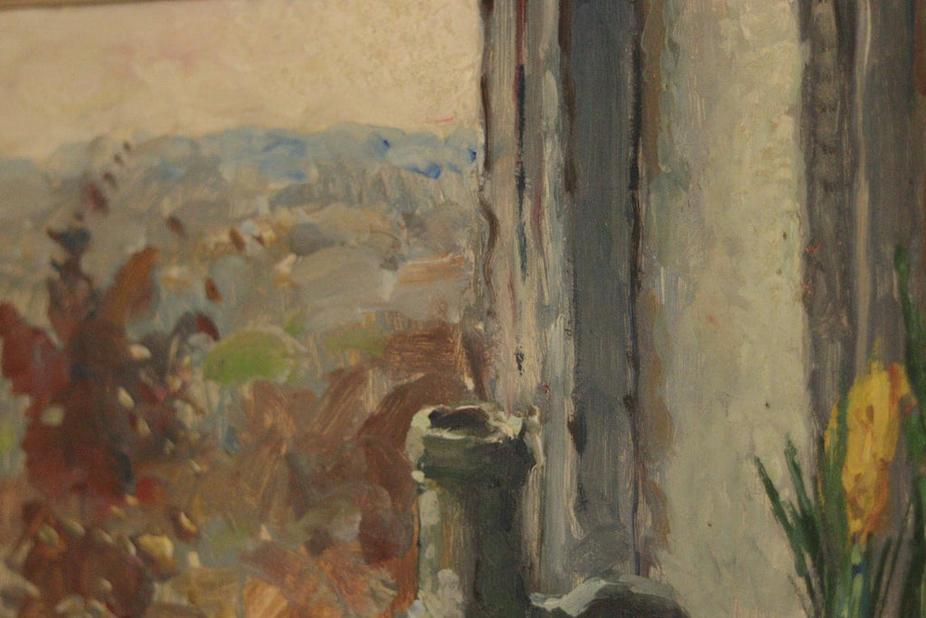 Original Swedish Oil On Canvas  “Still Life with Pot Plant”