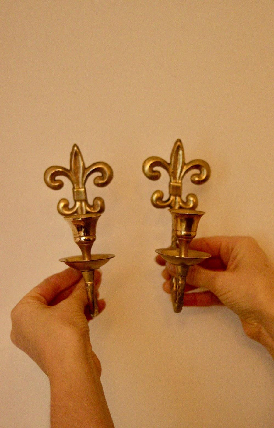 A Pair of Vintage Brass Sconces