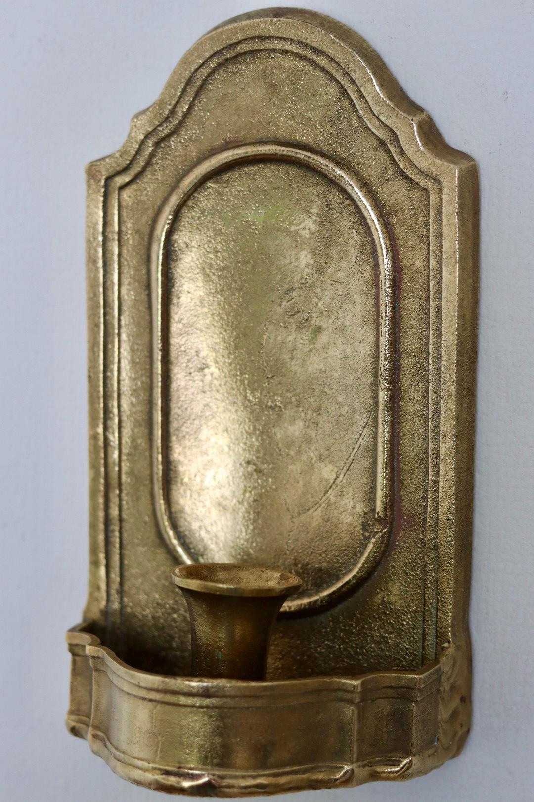 Pair of Mid Century Swedish Arts and Craft Style Brass Sconces