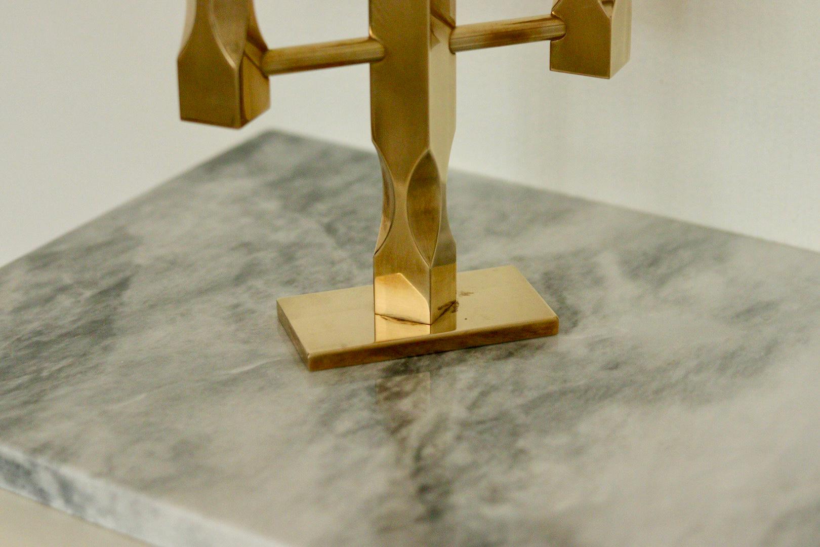 Swedish Brass Three Arm Candelabra by Lars Åkesson for Vallonmässing