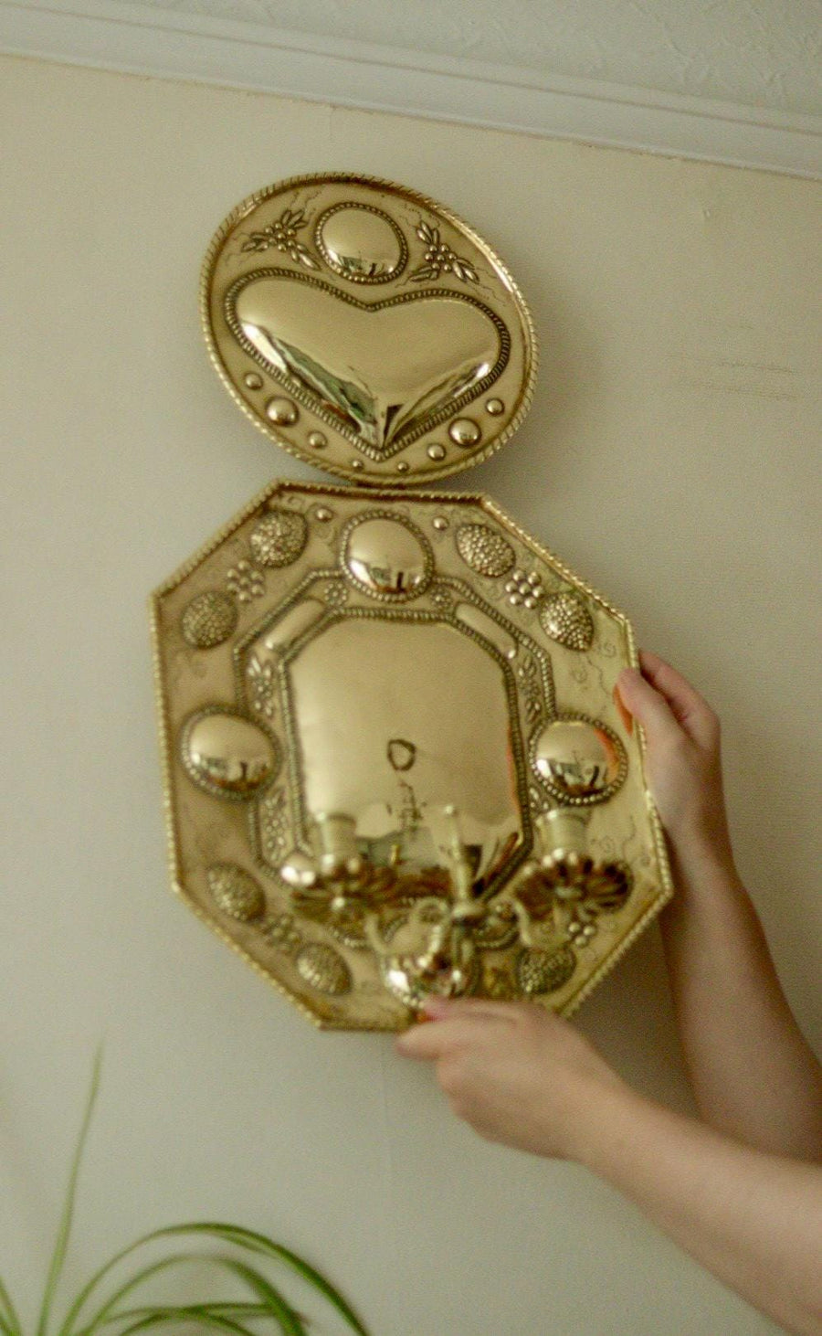 Pair of Mid-Century Swedish Brass Sconces