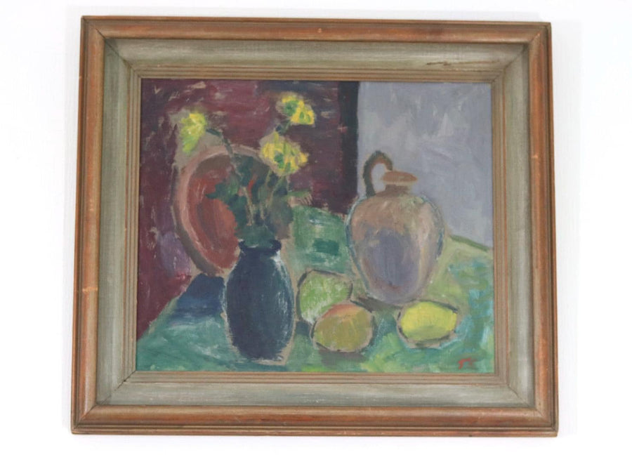 “Still Life: Vases and Fruit” by T.S.