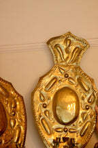 Baroque Style X-Large Mid-Century Brass Swedish Sconces