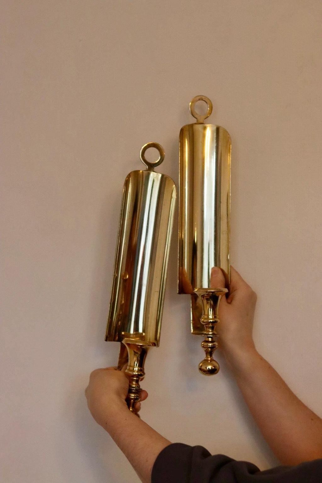 Pair of Mid-Century Swedish Brass Sconces