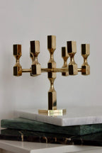Vintage Seven -Arm Swedish Brass Candelabra by Gusum circa 1978