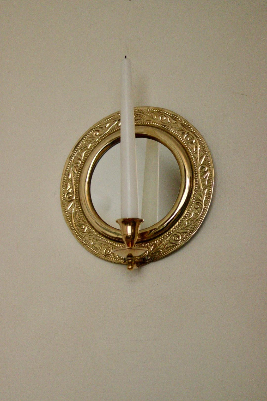 Vintage Brass Sconce with Mirror