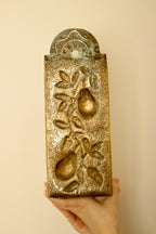 Vintage European Brass Sconce in Pear Motif