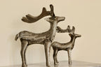 Pair of Swedish Pewter/Metal Reindeer Sculpture
