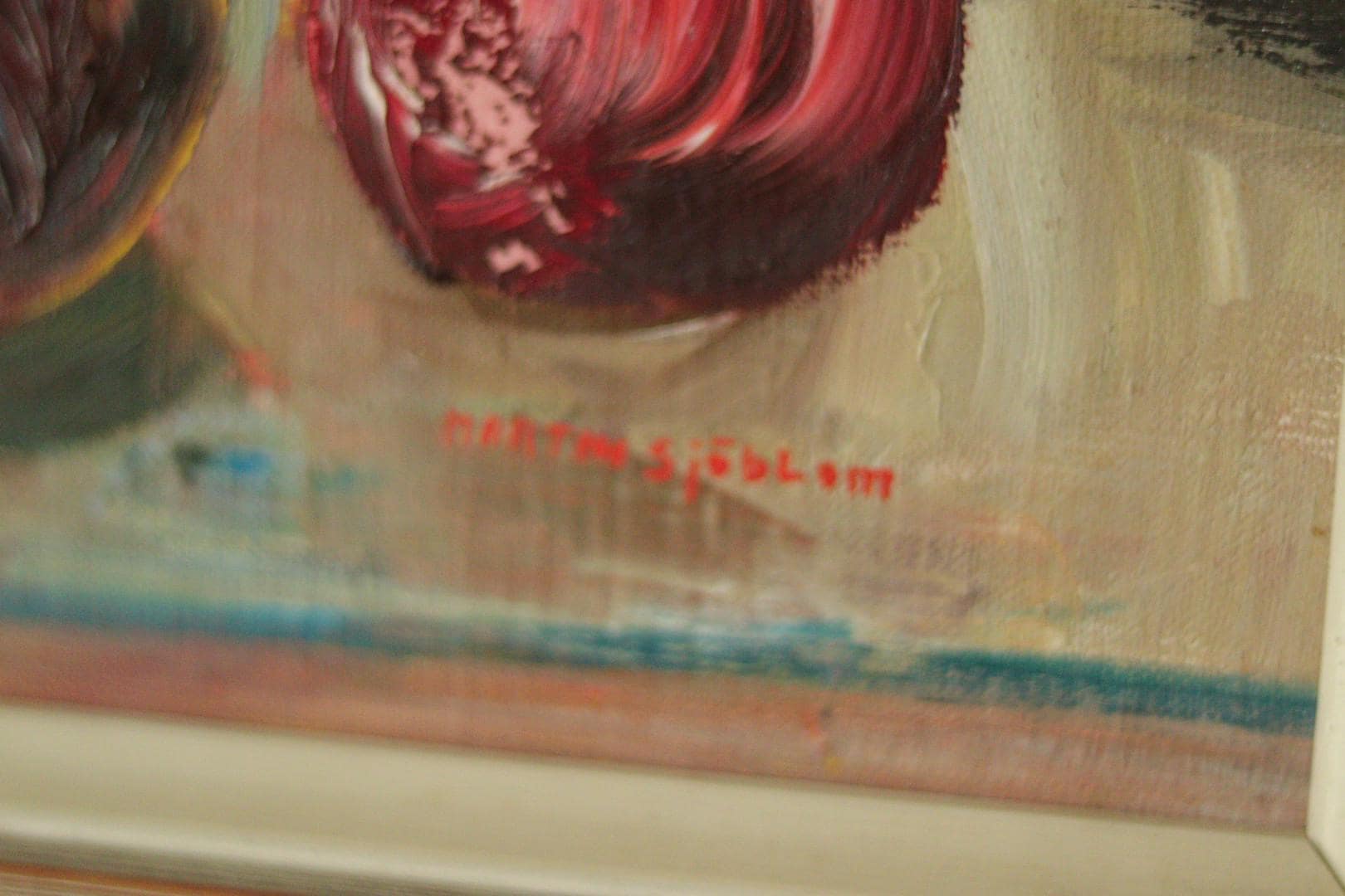 Original Swedish Oil on Panel – Still Life by MARTIN SJÖBLOM