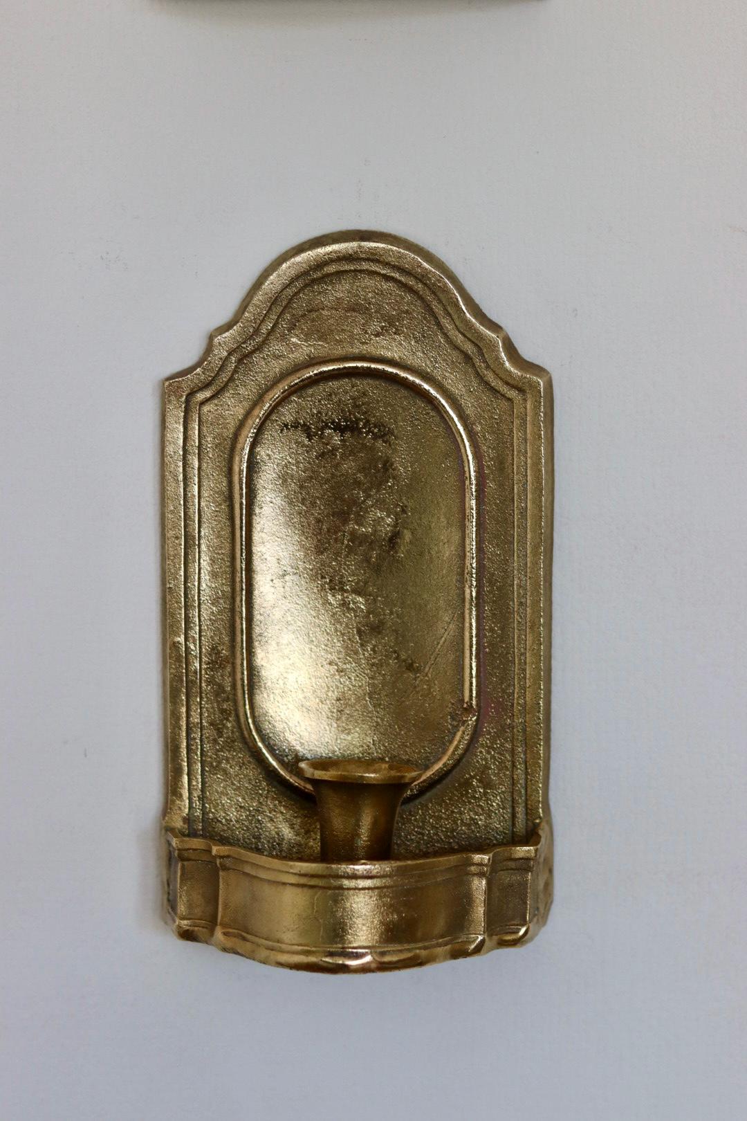 Pair of Mid Century Swedish Arts and Craft Style Brass Sconces
