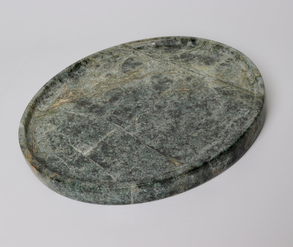 Gabriella – Indian Green Round Marble Tray  | W20cm H 2cm