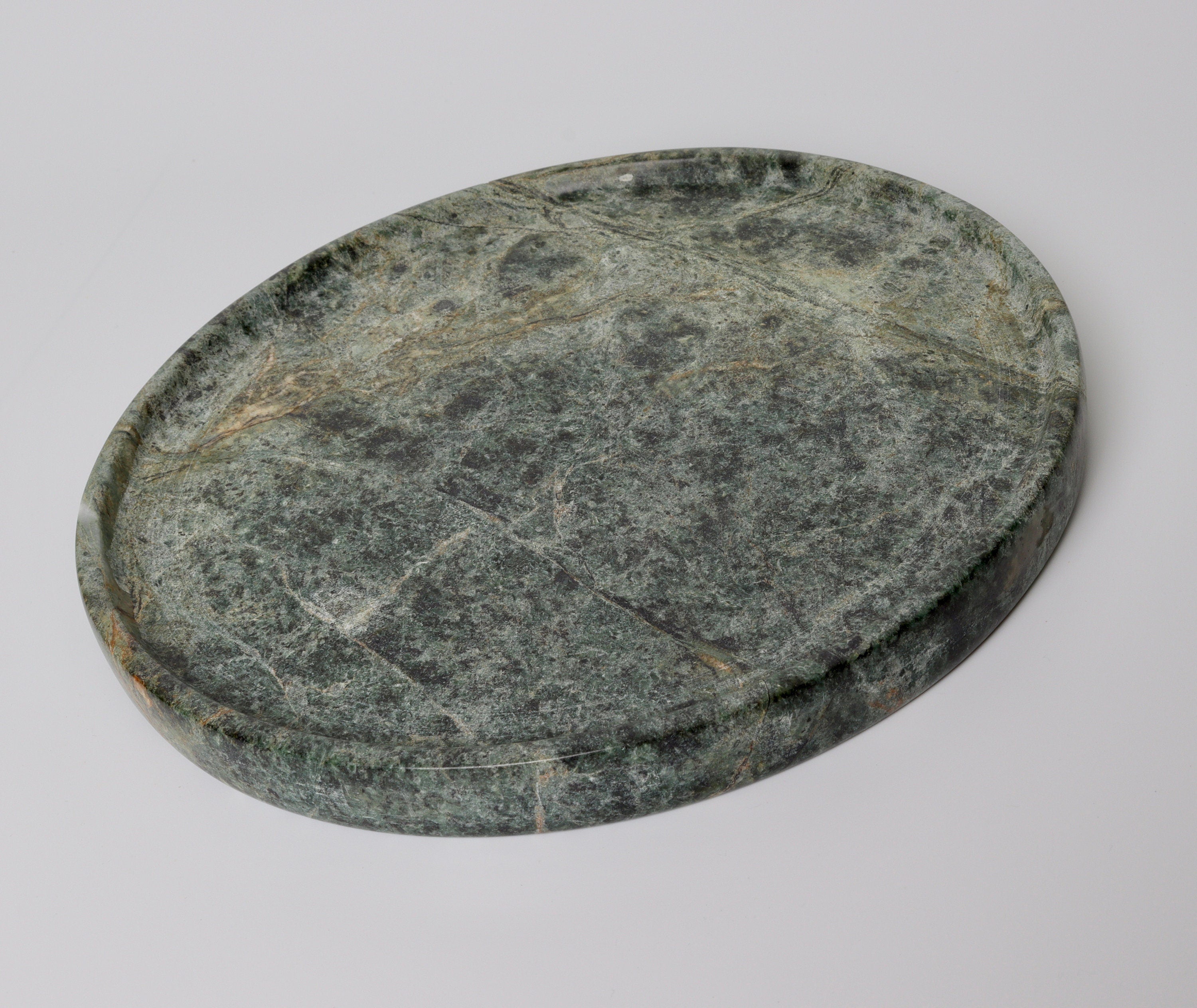 Gabriella – Indian Green Round Marble Tray  | W20cm H 2cm