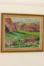 Mid-Century Oil Painting "Mountain Scene"