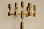 Vintage Seven -Arm Swedish Brass Candelabra by Gusum circa 1978