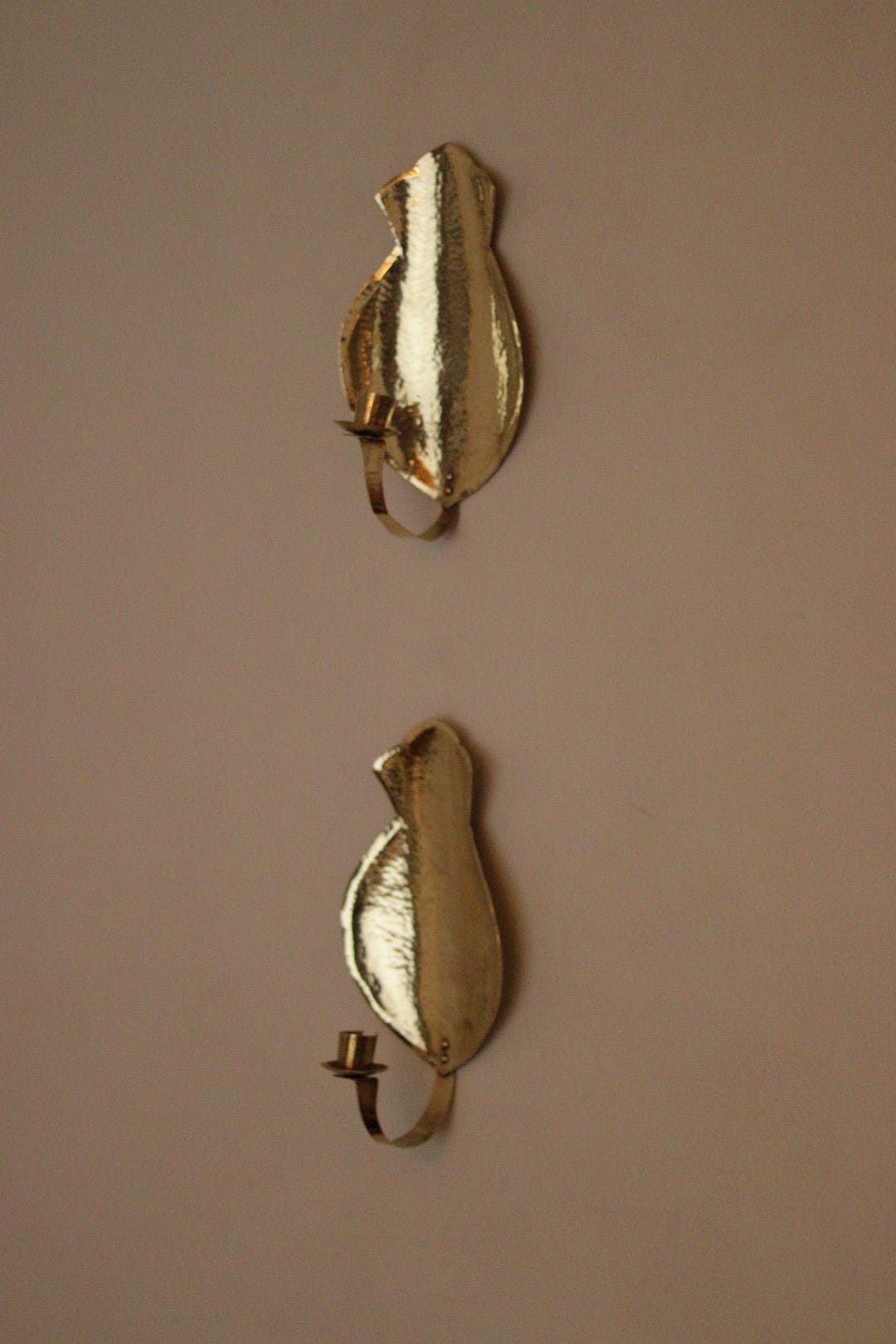 Pair of Mid Century Swedish Brass Sconces