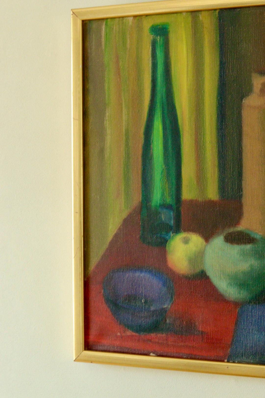 "Still Life Bottles and Apples" – Hugo Olson