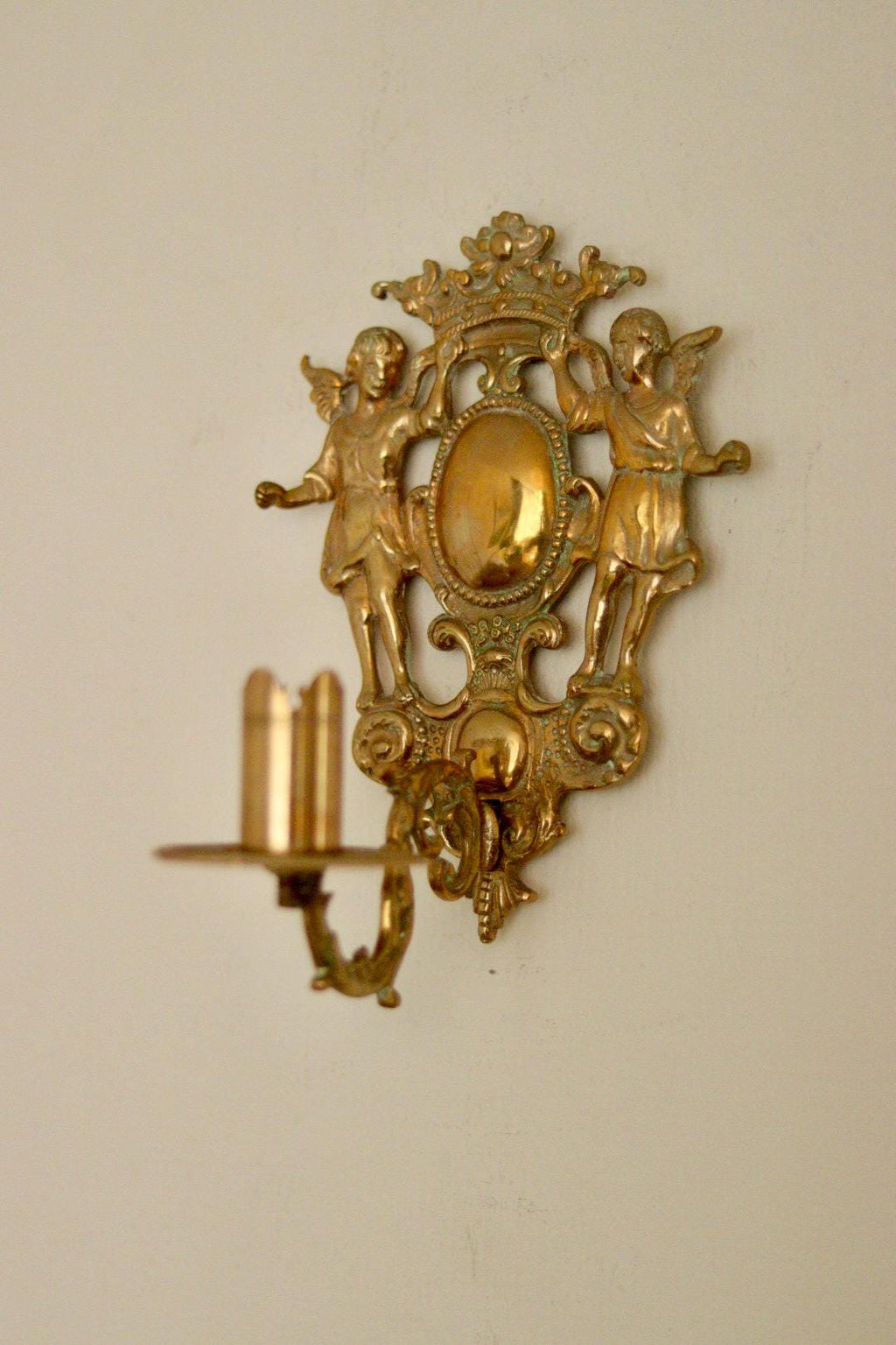 Pair Of Large Mid Century Swedish Brass Sconces