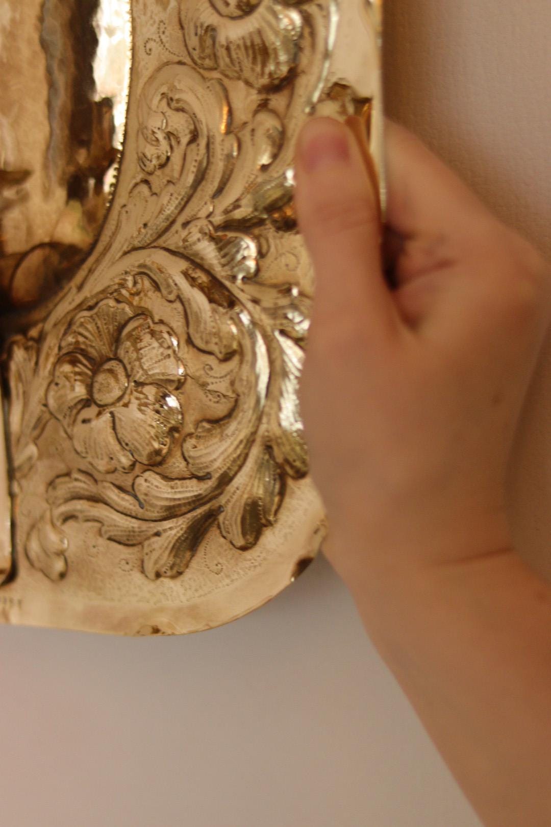 Large Mid-Century Swedish Brass Sconces