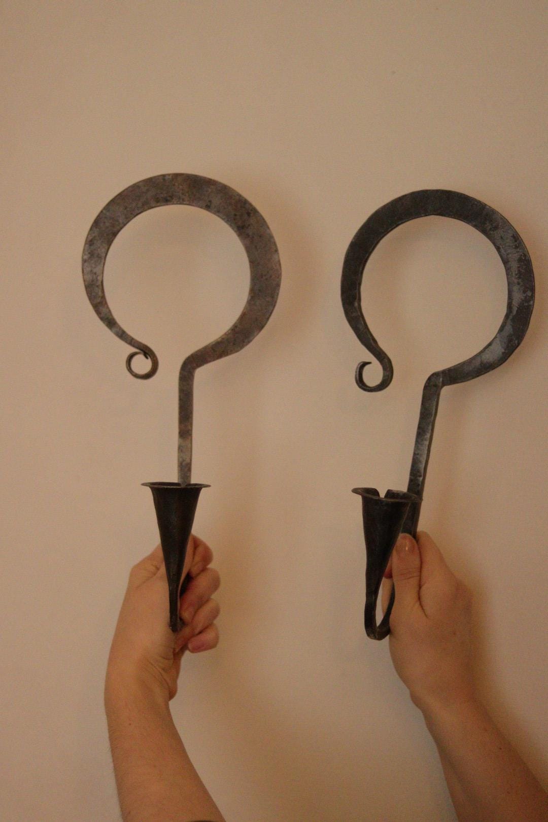 Pair of Wrought Iron Mid-Century Swedish Sconces  by Akta