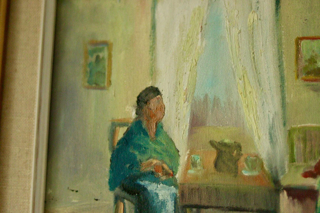 “Interior with Three People” by E. Wallin