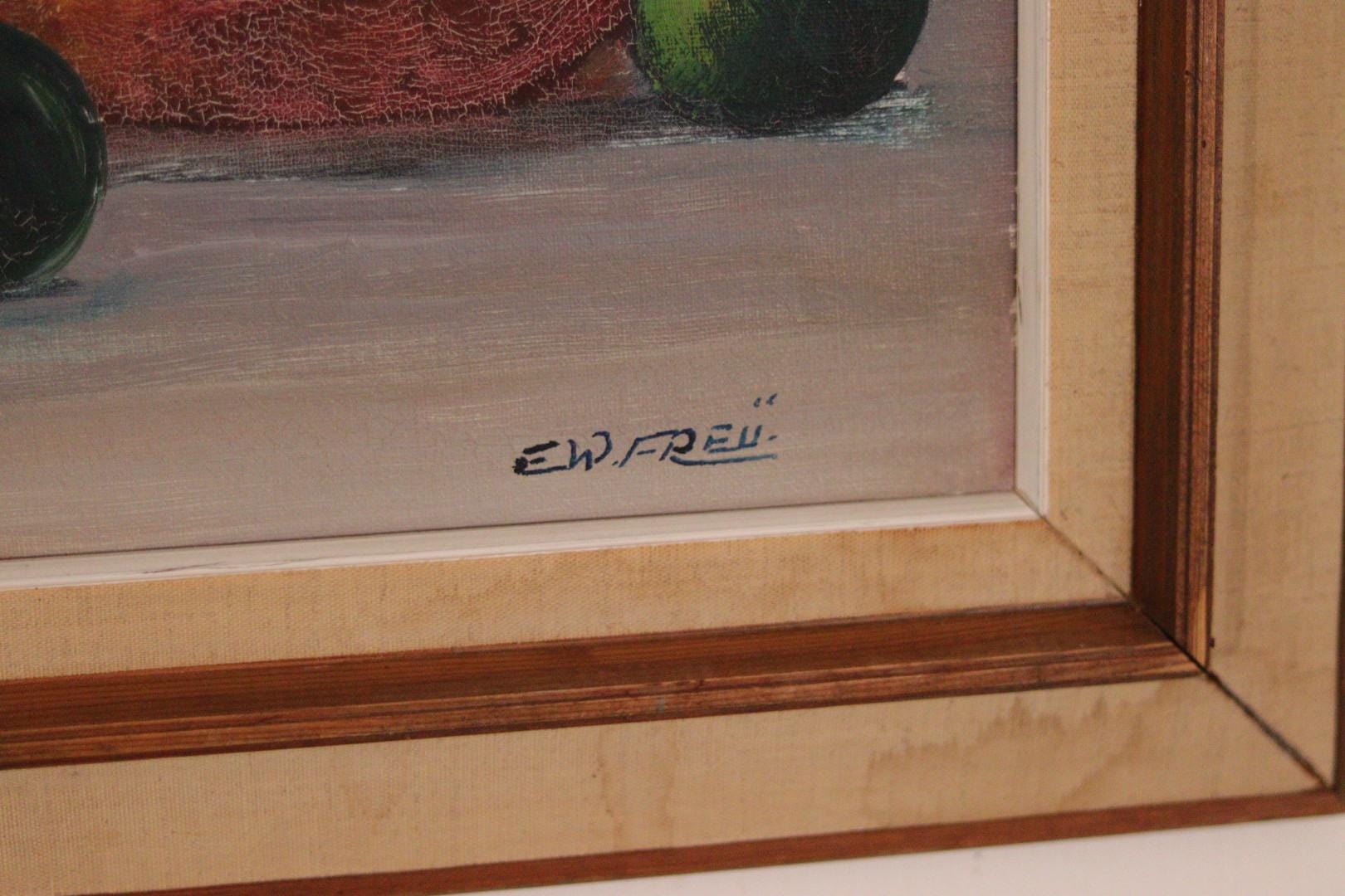 “Still Life with Wine and Fruit” by E.W. Freu