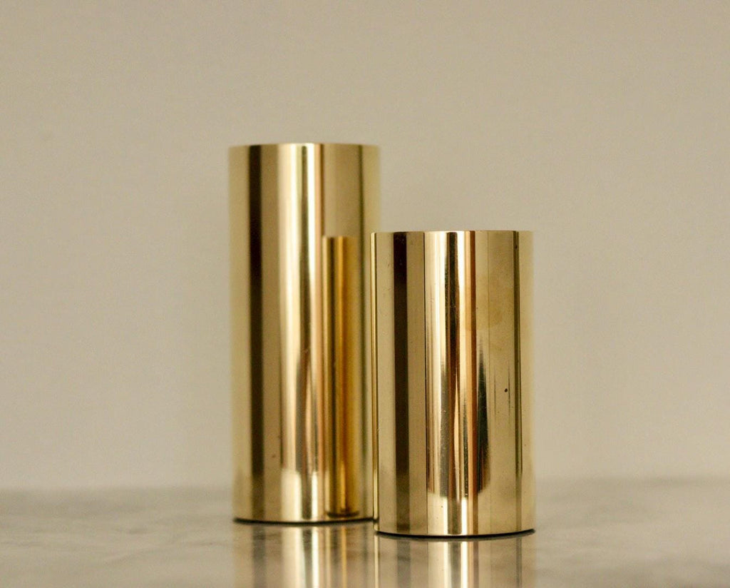 Pair of Mid-Century Norwegian Brass Candle Holders by Colseth