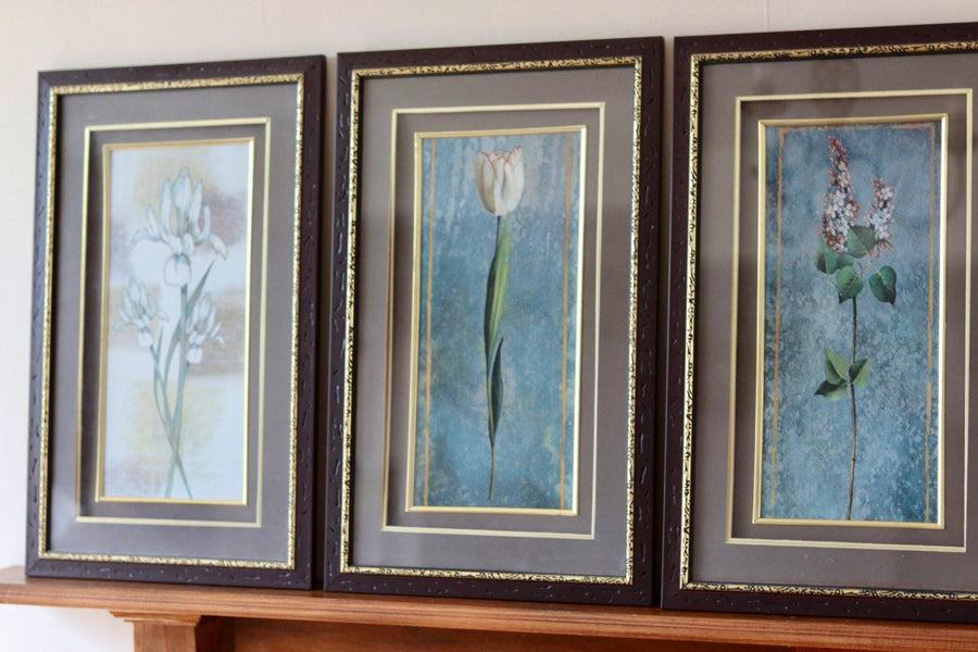 Mid-Century Original Swedish  "Trio of Flower Prints"