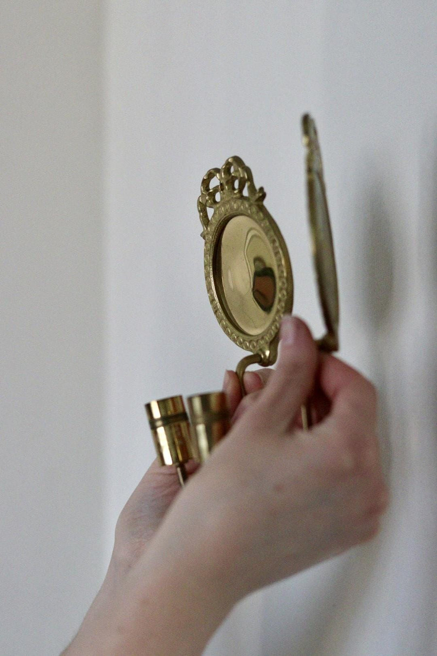 Pair Of Mid Century Swedish Brass Sconces by Arvika
