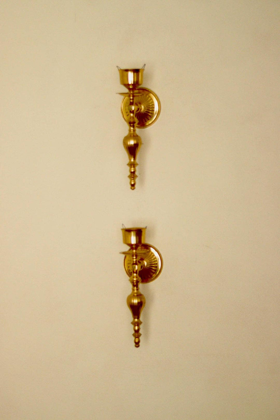 A Pair Of Vintage Brass Sconce