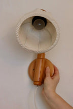 Pair of Vintage Wall Lamps by Solbackens Svarveri, Sweden, 1970s - Pine Wood