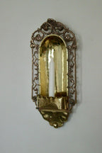 Pair of Antique Swedish Art Craft Copper & Brass Sconces