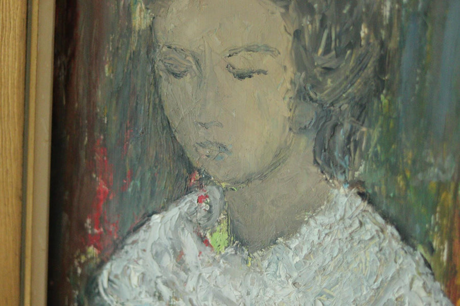 Original Swedish Mid Century Oil on Panel –Portrait of a Woman