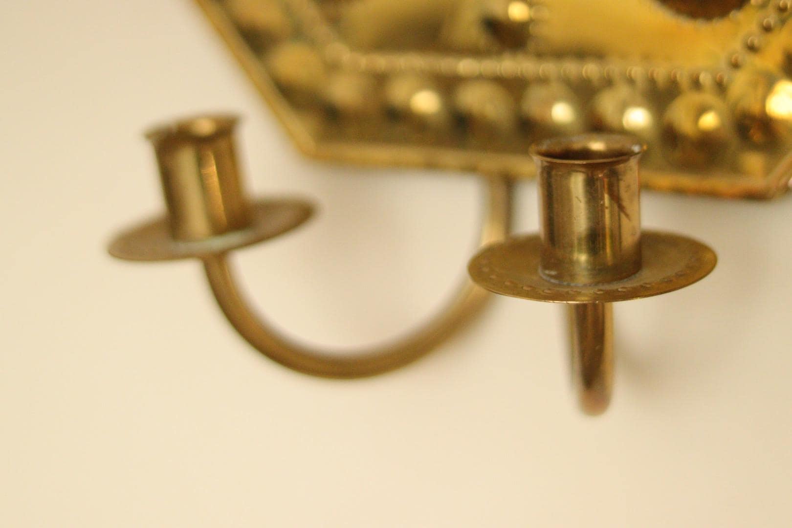 SINGLE Mid Century Swedish Brass Sconce for two candles