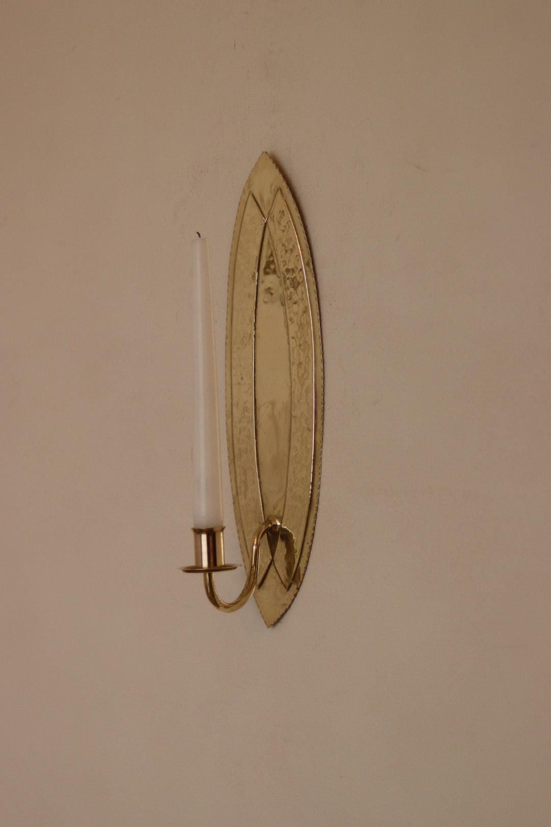 Pair of Mid-Century Swedish Brass Sconces