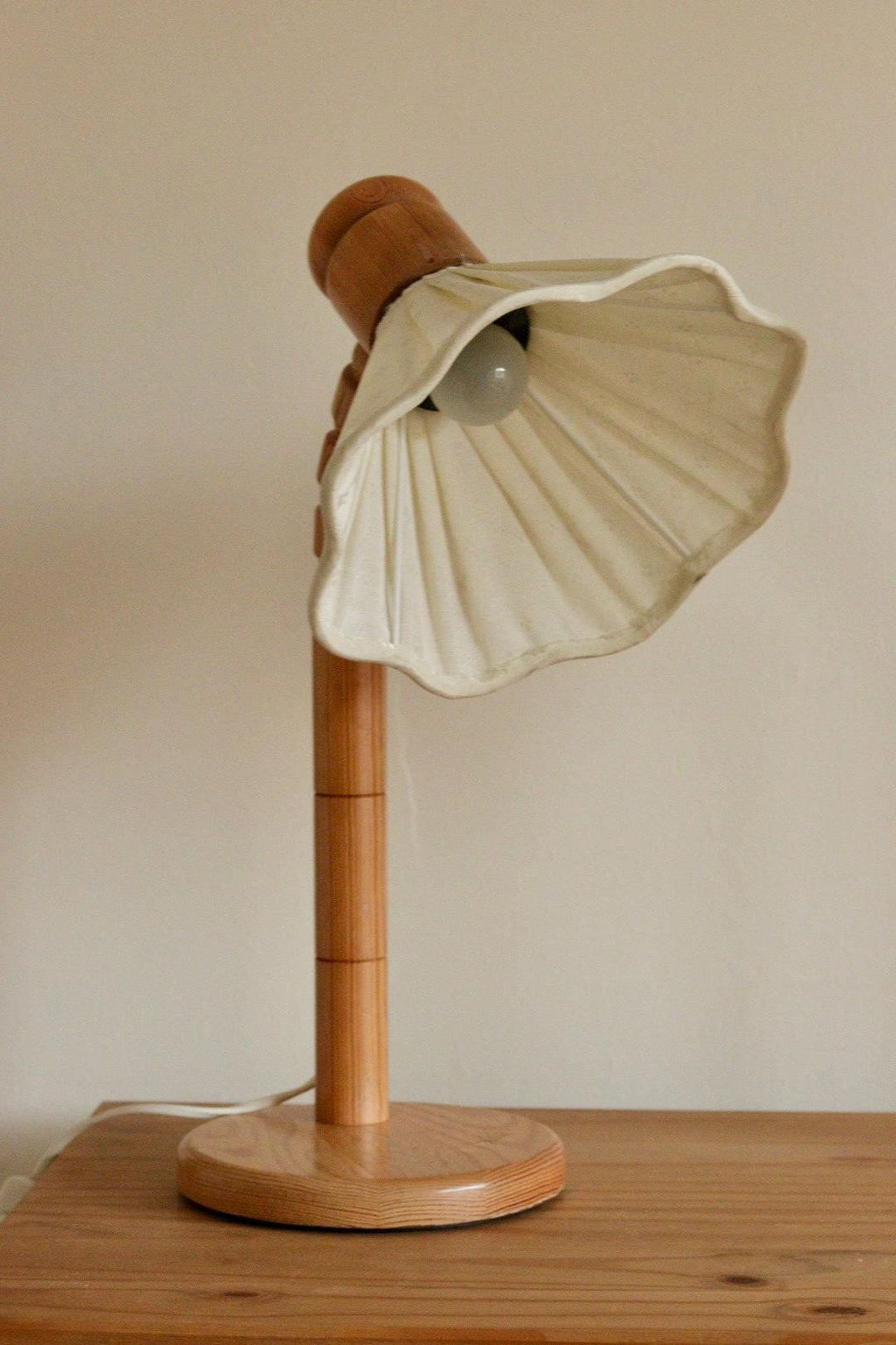 Vintage Pine Table Lamp by Solbackens Svarveri, Sweden, 1970s