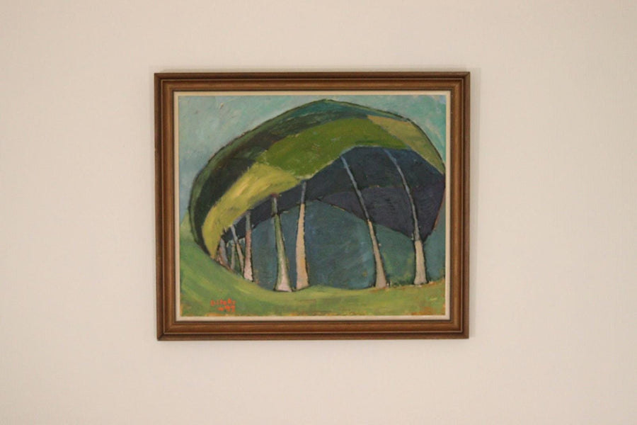 Original Swedish Oil on Panel – Trees
