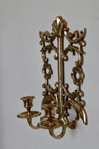Single Mid Century Swedish Brass Sconce