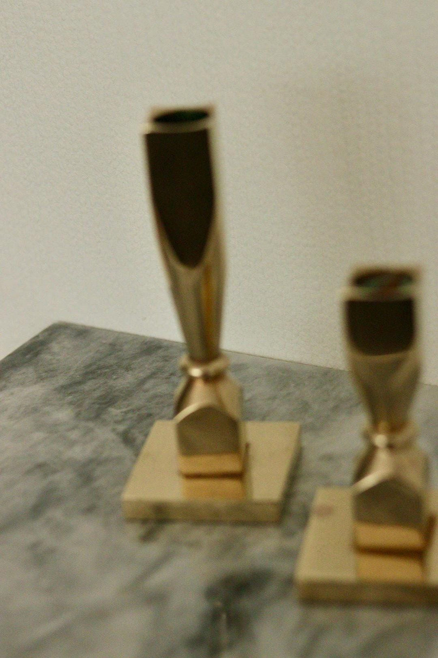 Pair of Mid-Century Swedish Brass Candle Holders
